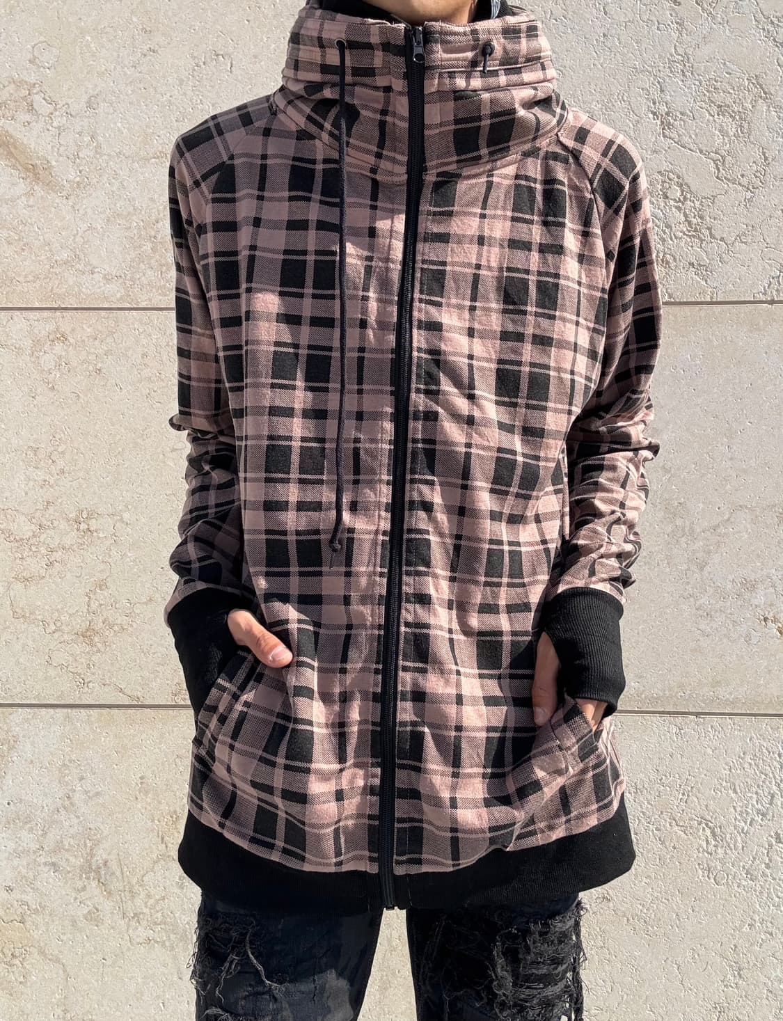 “Vintage”Y2K Bono-Hoodie Check Pattern Z 상품이미지8