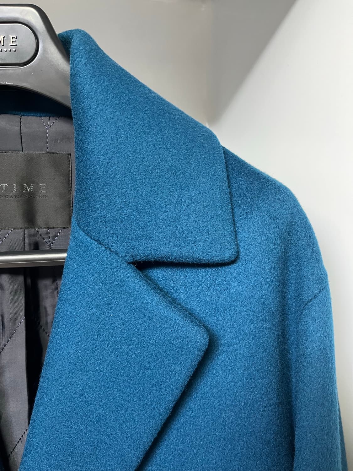 타임옴므 피콕그린 캐시미어 세미오버핏 핸드메이드 코트 95사이즈 상품이미지3