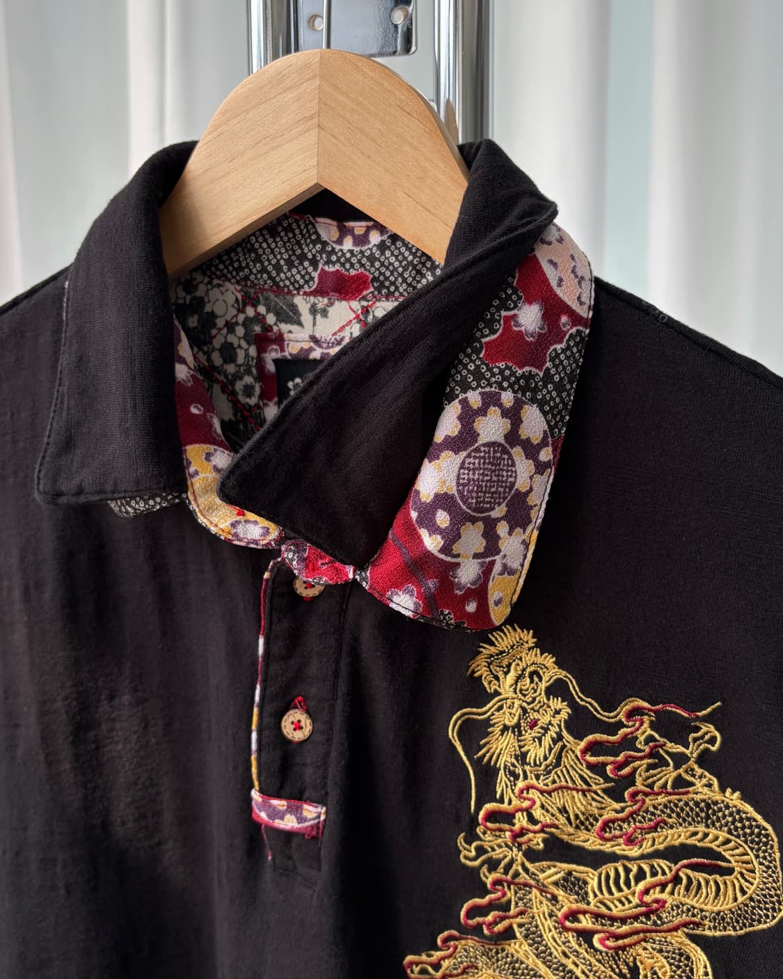 [M]JPN 오리엔탈 드래곤 자수 반팔 티셔츠 상품이미지8