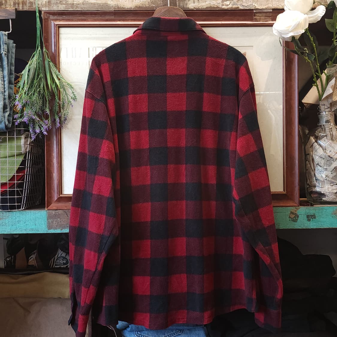 90s 랭글러 버팔로 플레드 워크셔츠 플리스 셔츠 xl 상품이미지4