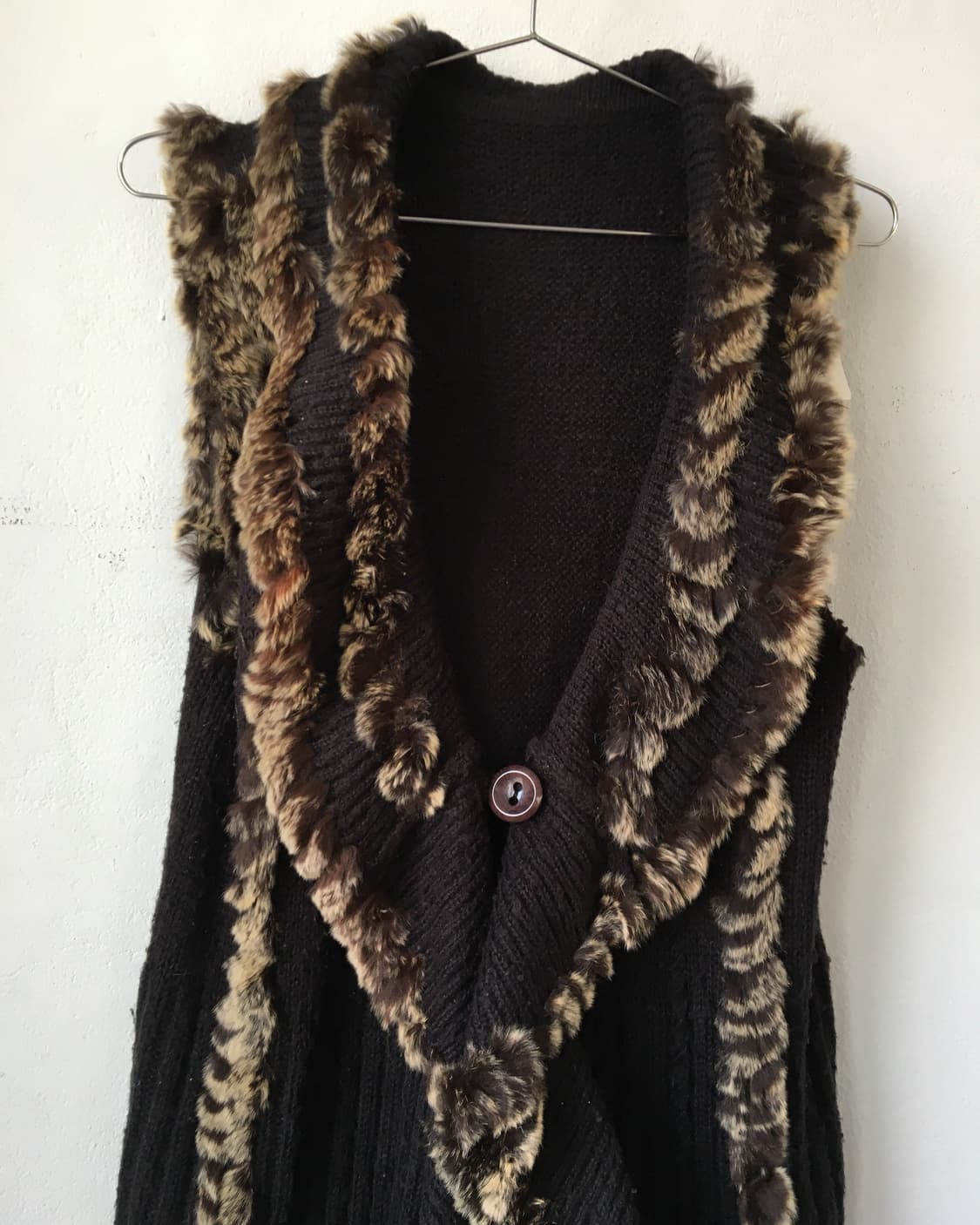Fur layers knit vest 상품이미지4