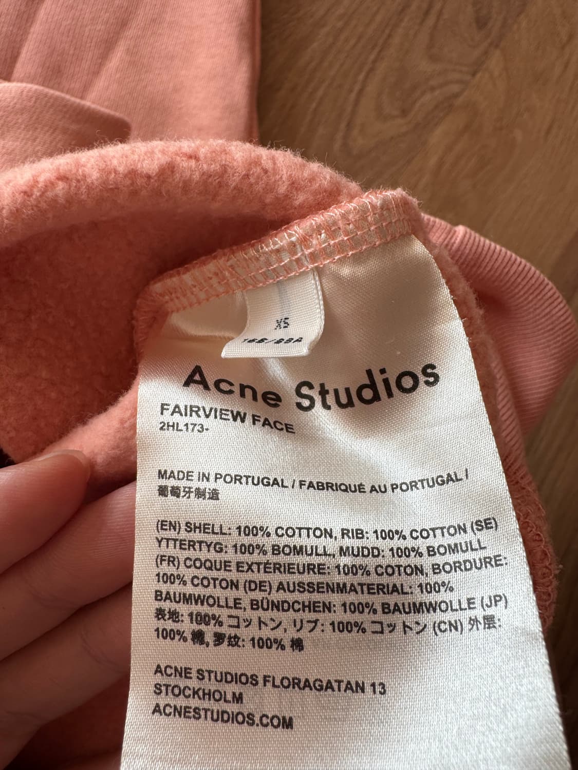 아크네 스튜디오 맨투맨 핑크 상품이미지2