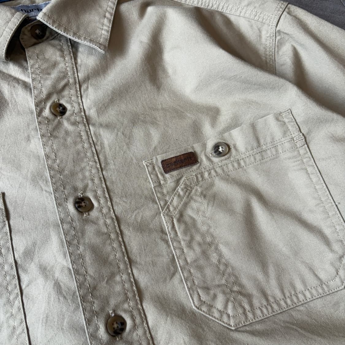 칼하트 오리지널 베이지 긴팔 워크 셔츠 상품이미지5