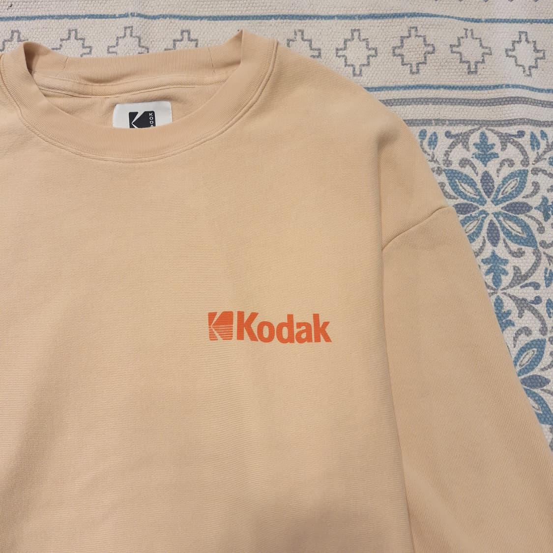 KODAK 코닥 베이지 오렌지 스펠로고 헤비코튼 맨투맨 티셔츠 L 상품이미지4