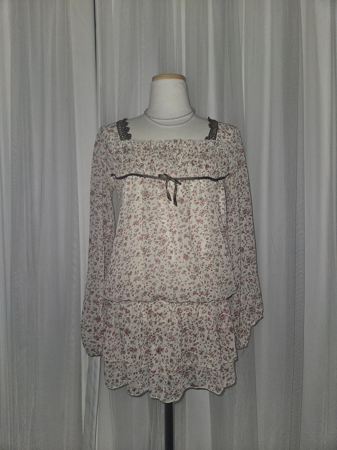 cosoi 빈티지 모리걸 리본 블라우스 니혼진 히메갸루 페어리 그런지 상품이미지2