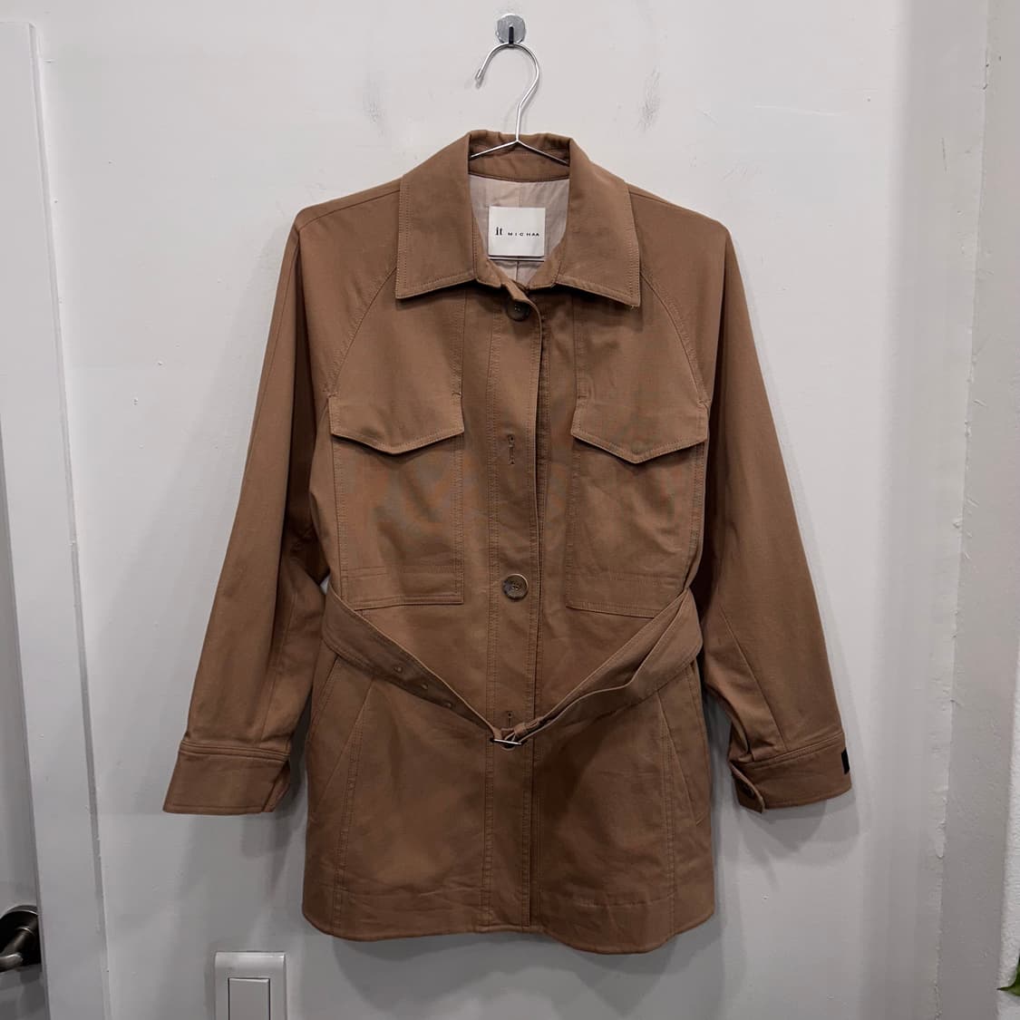 it MICHAA 체스트포켓 벨티드 코튼 헌팅자켓 상품이미지2
