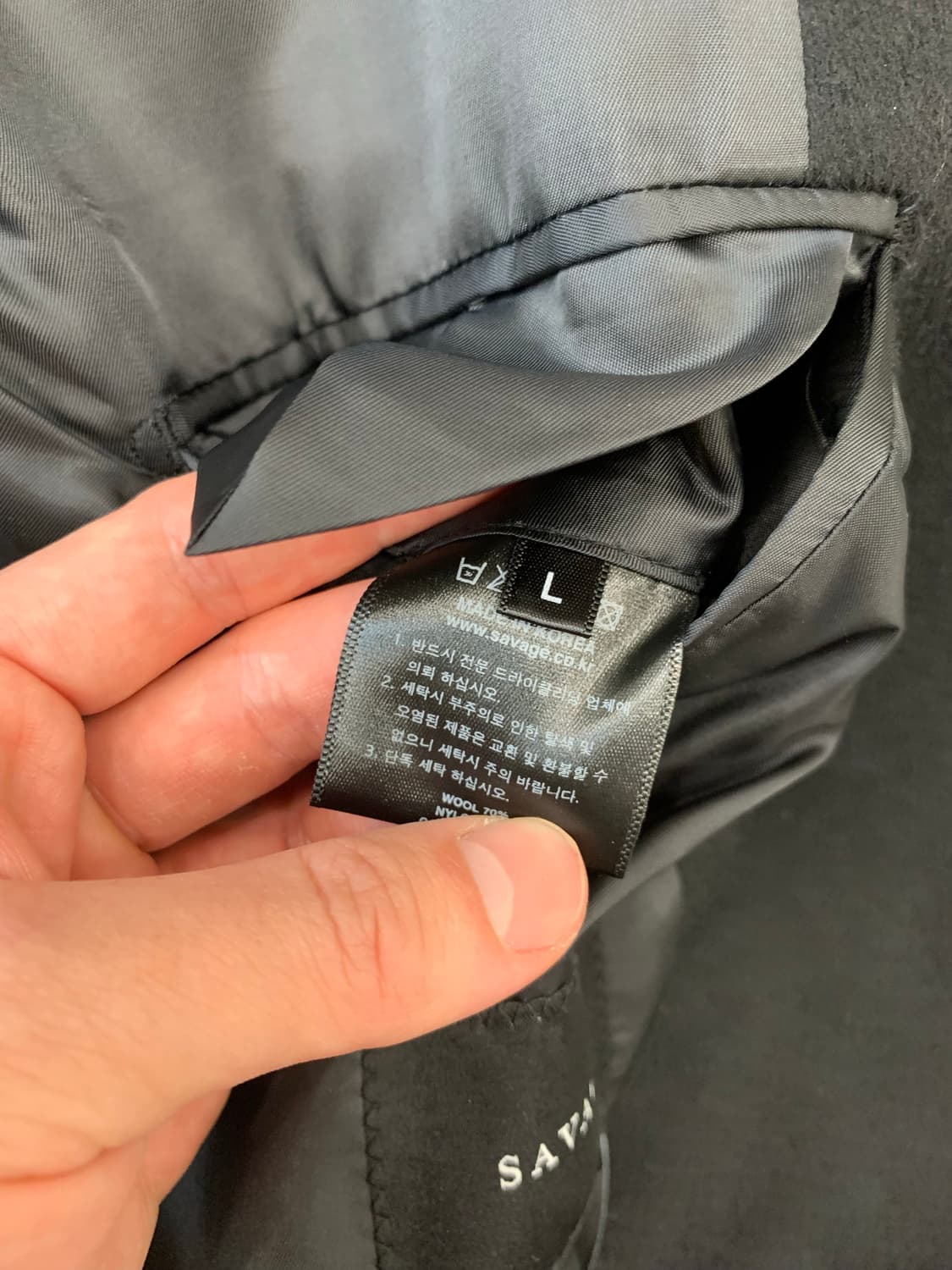 SAVAGE 블랙 더블 롱 코트 L 상품이미지9
