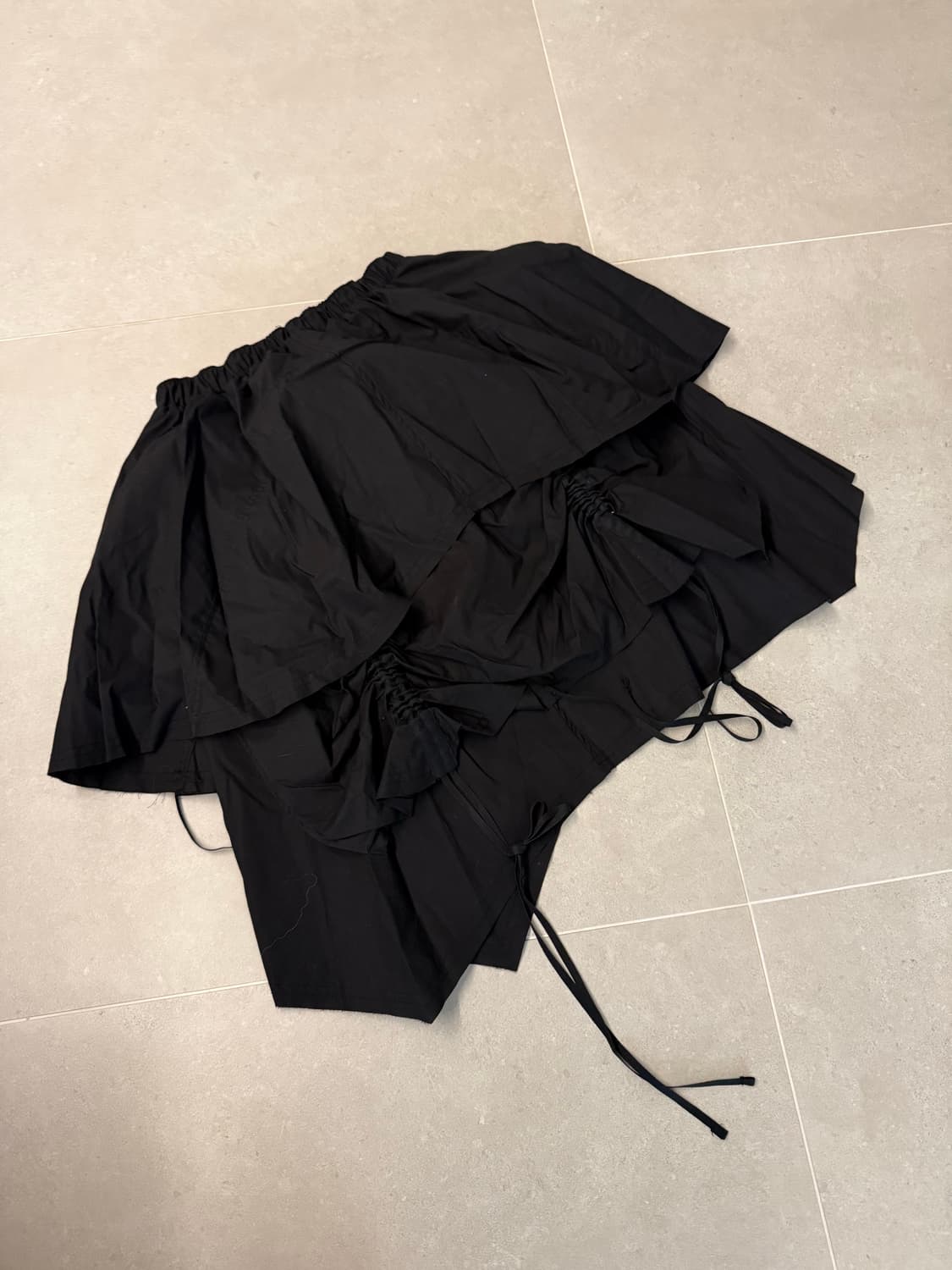 [ONE SIZE] 나체 레이어드 드레이핑 스커트 블랙 상품이미지5