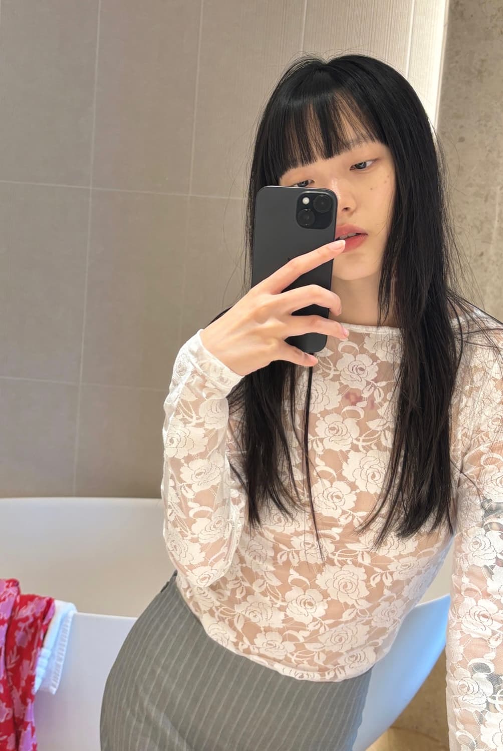 누아누 nuuanu Rugo Long Sleeve_White 씨스루탑 상품이미지2