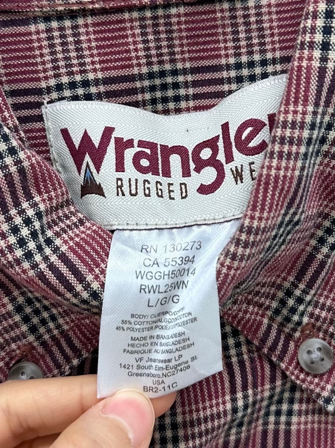 랭글러 러기드 체크셔츠 브릭레드 (L~2XL)  상품이미지8