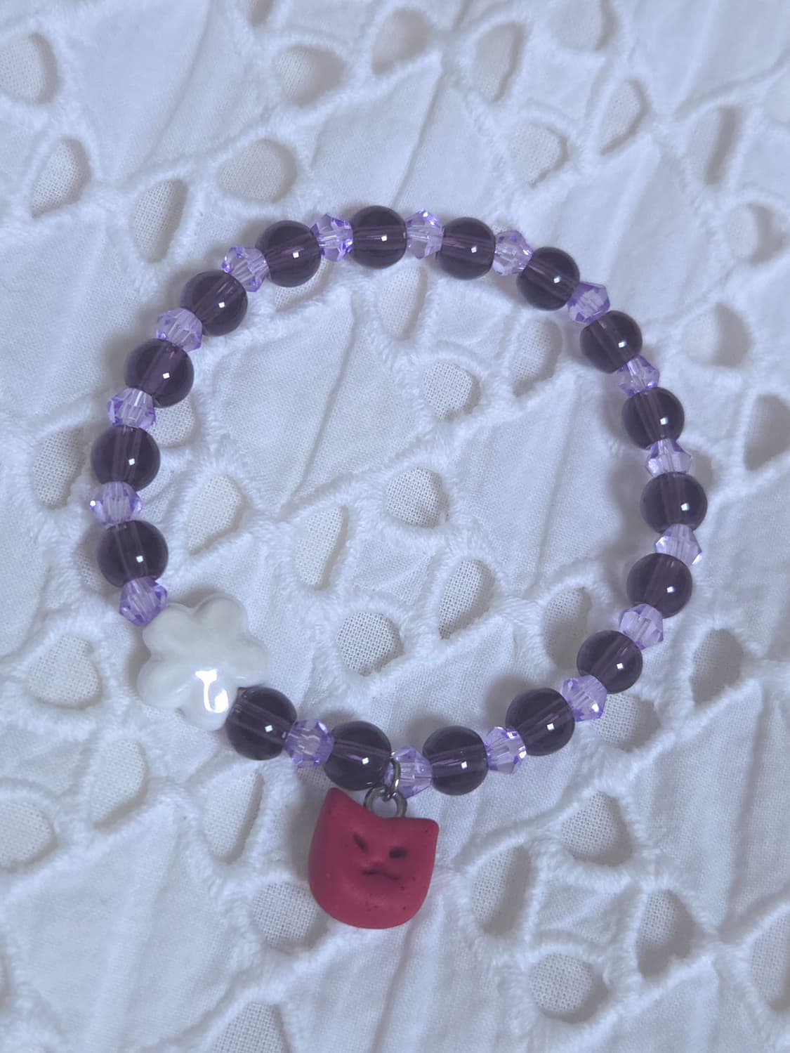 [핸드메이드] 고양이 팬던트 비즈팔찌 상품이미지1