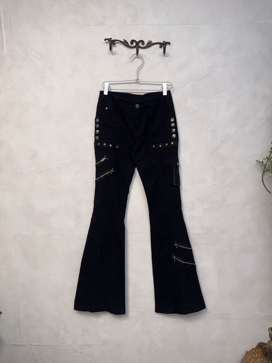 Ozz Croce black zipper bootscut pants 상품이미지1