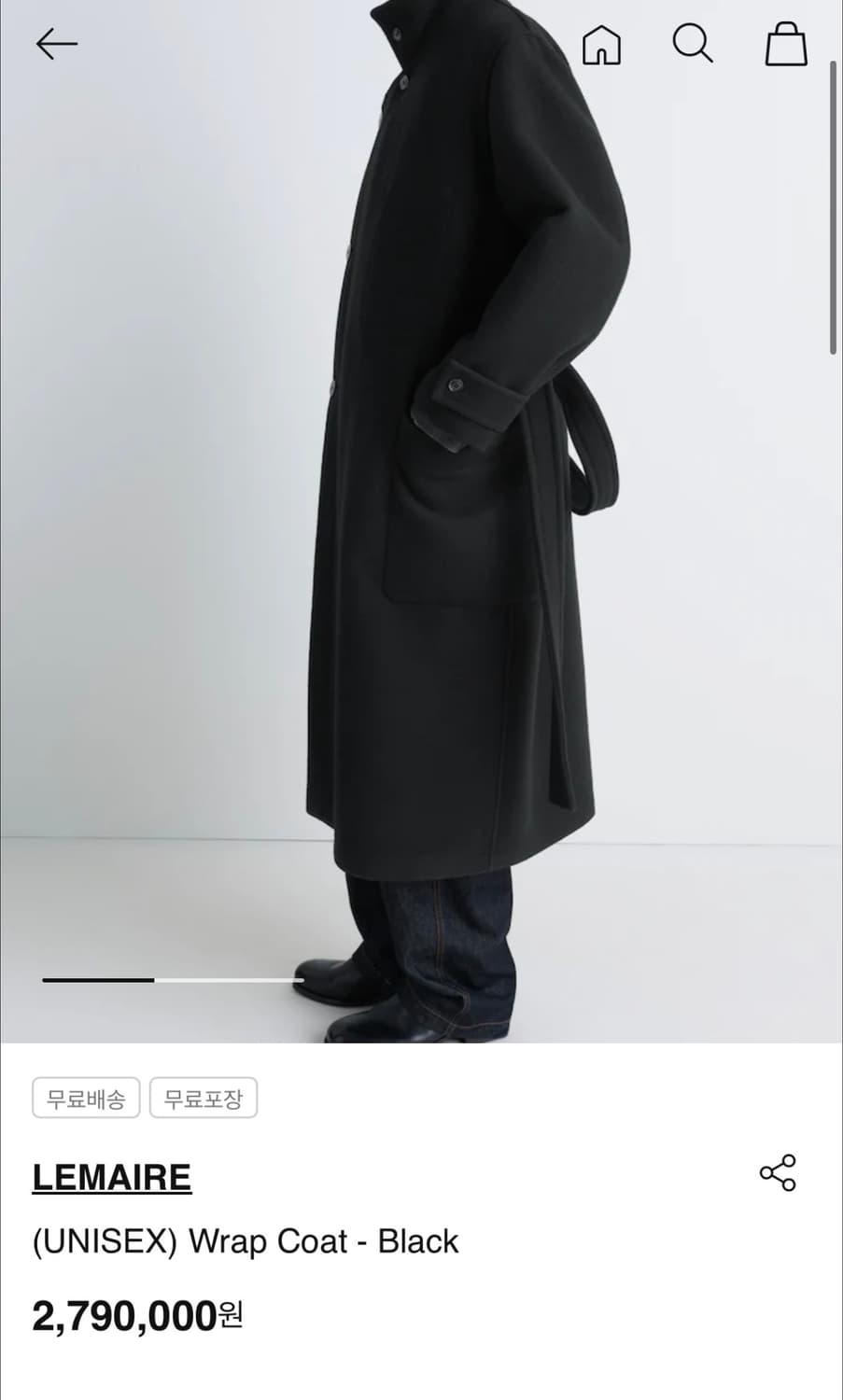 르메르 블랙 랩 코트 XL 상품이미지9