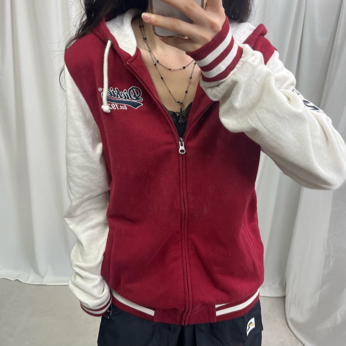 Dickies burgundy raglan hood zip-up 상품이미지4