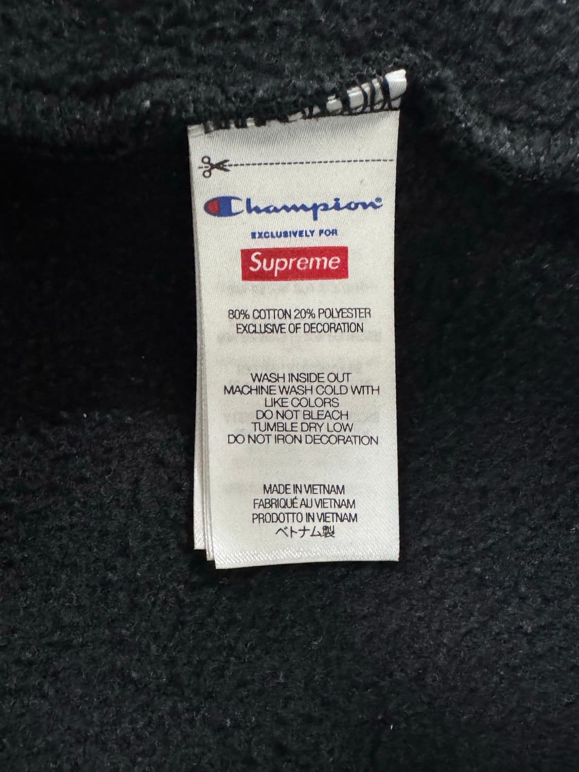 슈프림 챔피온 후드집업 블랙 M 상품이미지5