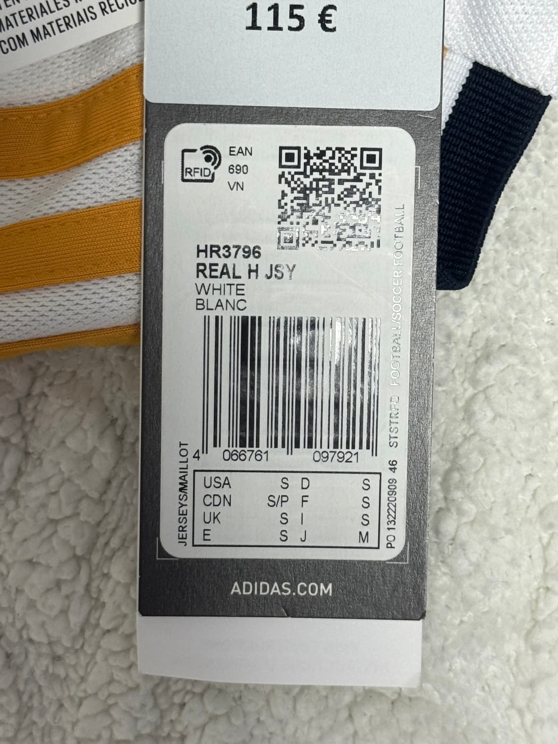 아디다스 레알 마드리드 23/24 벨링엄 유니폼 M 상품이미지3