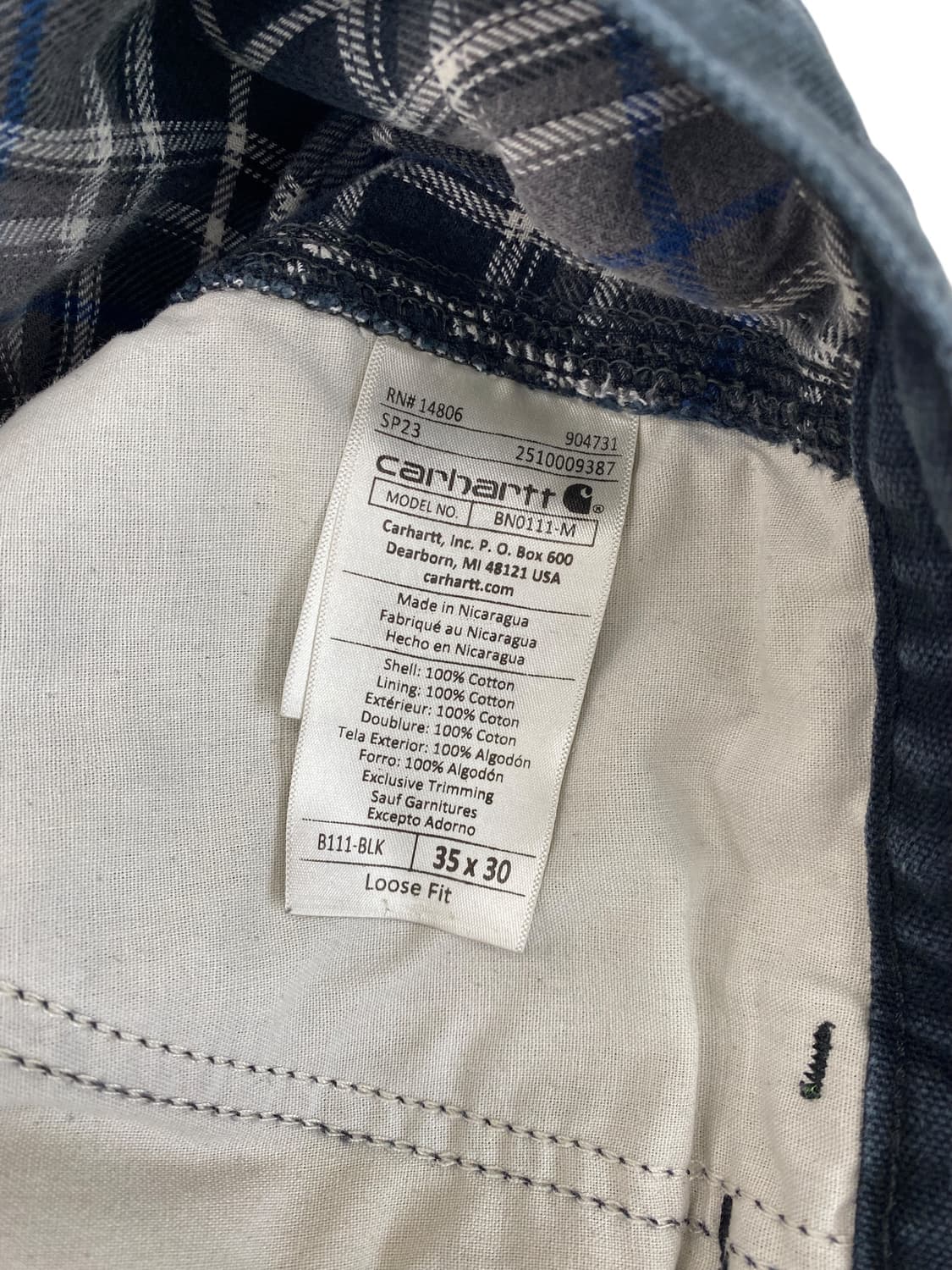 칼하트 플란넬 안감 페인티드 카펜더 팬츠  상품이미지9