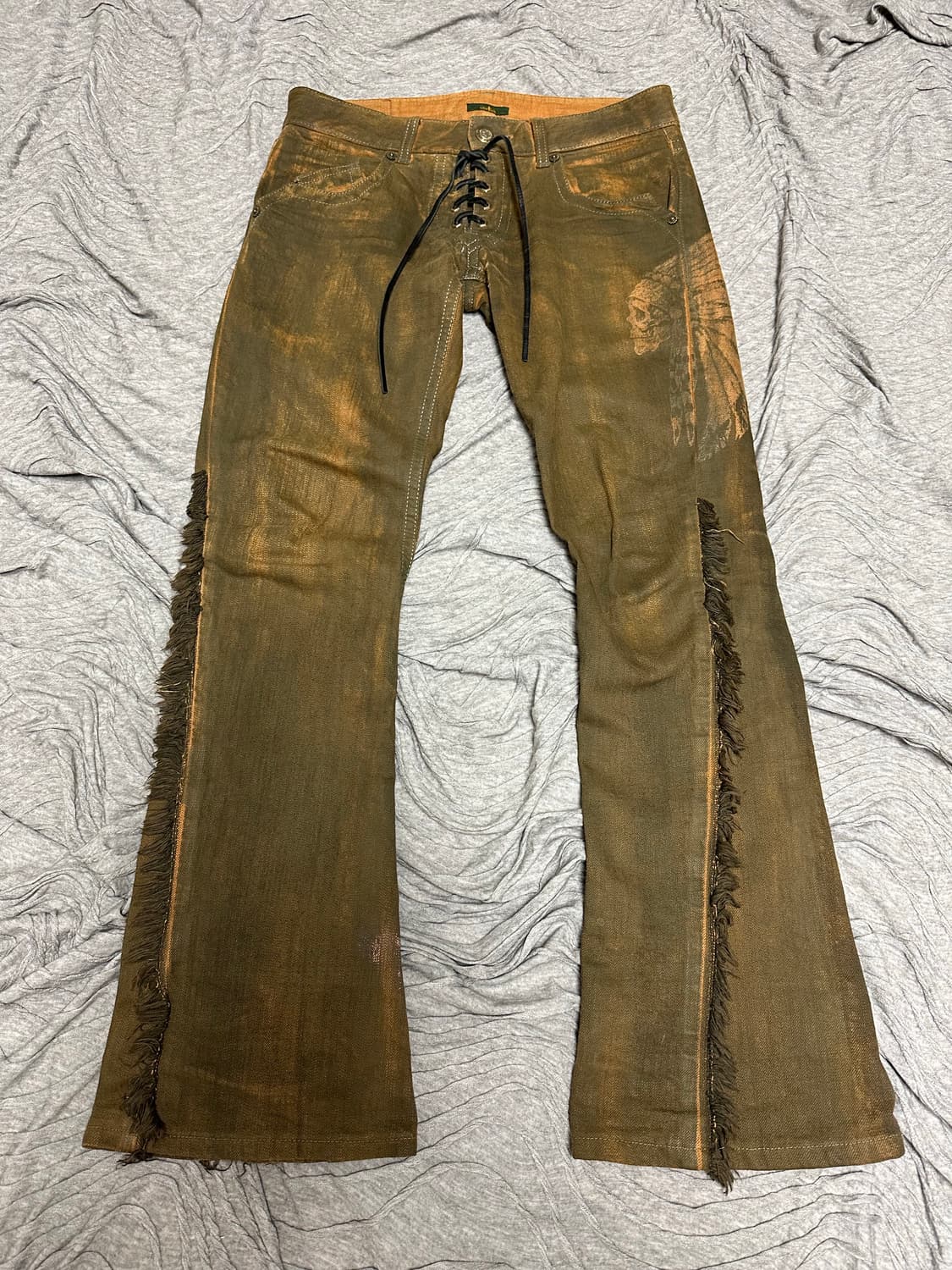 “Obelisk” lace-up flare pants 상품이미지1