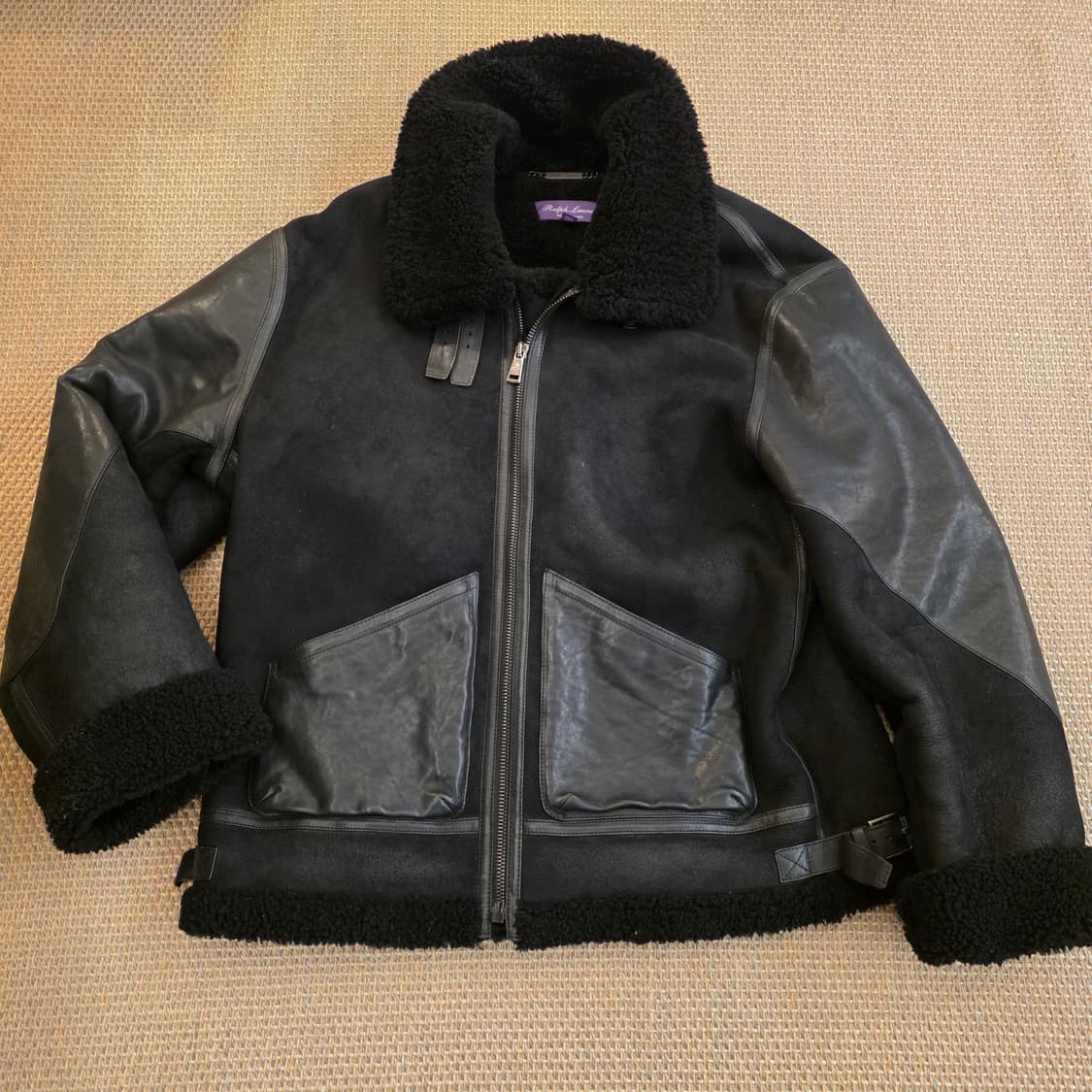 랄프로렌 퍼플라벨 이탈리안 최고급 새끼양 시어링 B-3 무스탕 자켓 상품이미지3