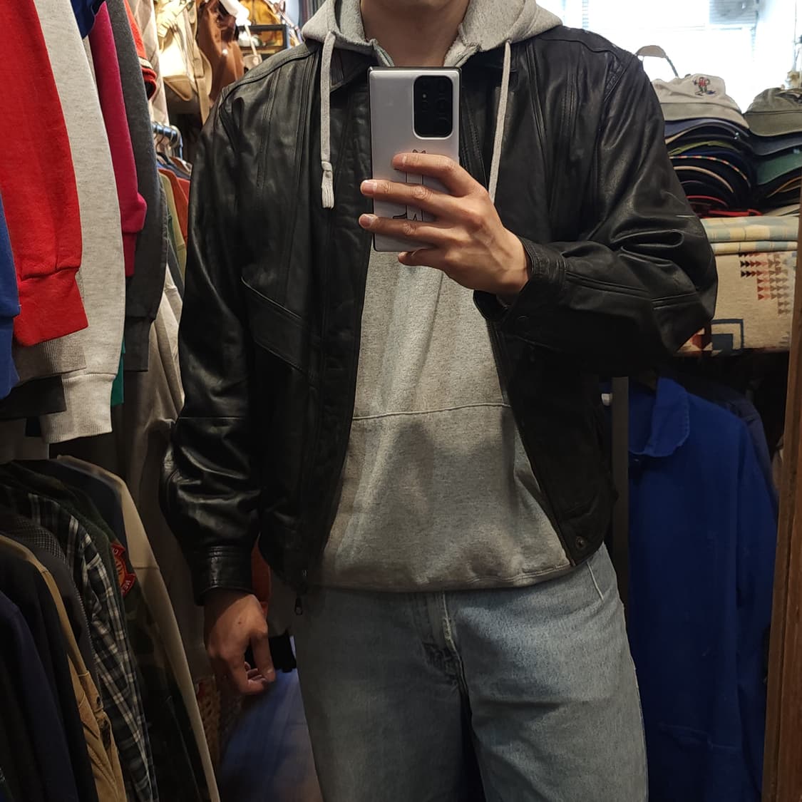 90s 빈티지 레더자켓 독일 레더 봄버자켓 플라이트 자켓 m 상품이미지9