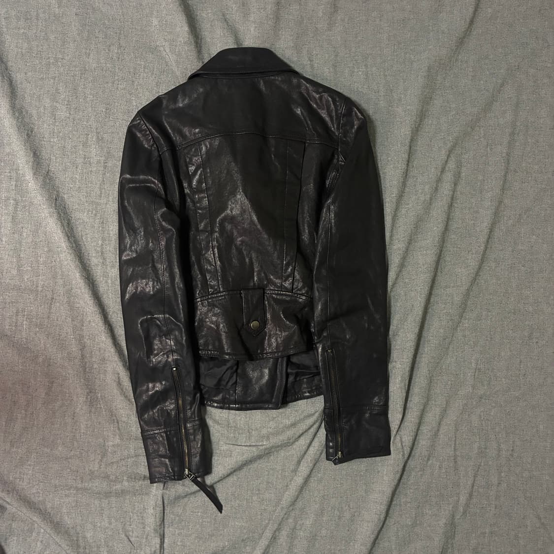 vintage black leather jacket 상품이미지3