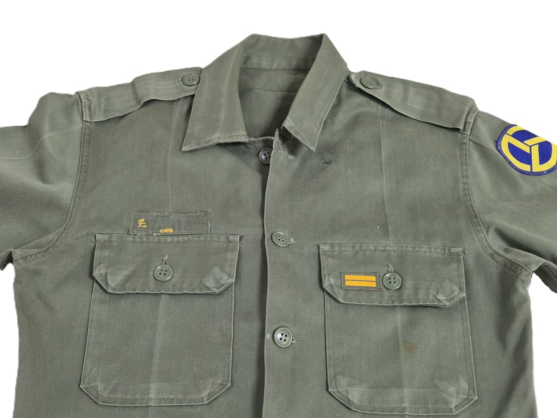 육군 구형 37사단 일병 민무늬 전투복 상의 자켓 (S) 상품이미지6