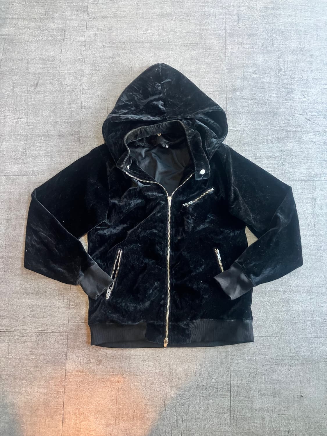 일본빈티지 Micuenpice 올드스쿨아메카지 보헤미안 벨루어 후드자켓 상품이미지1