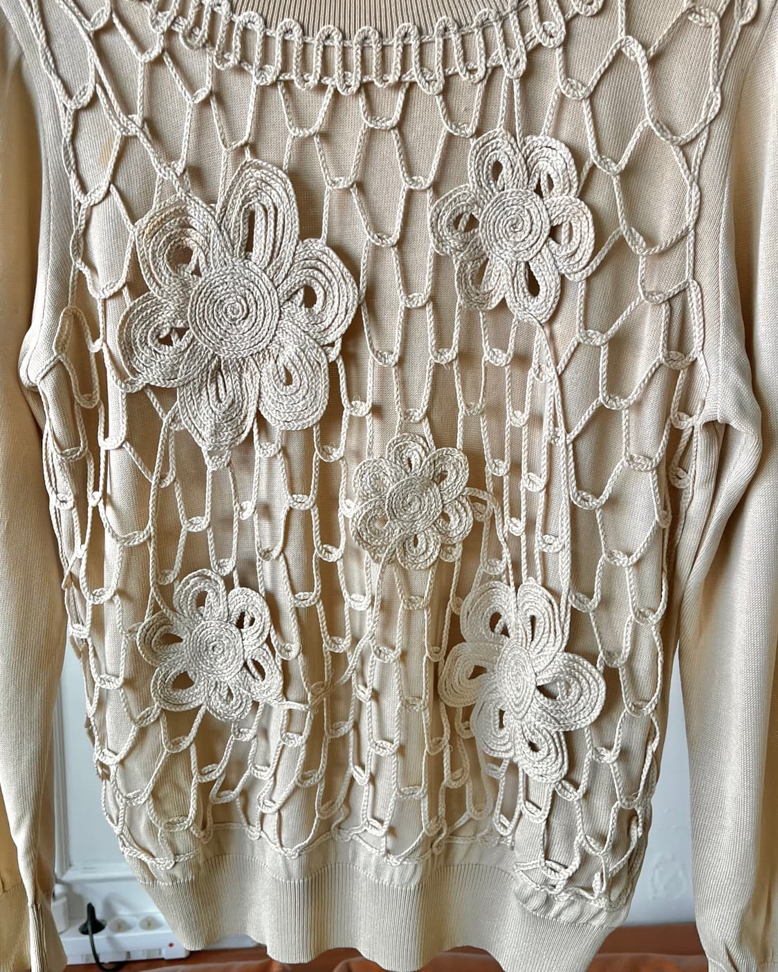 1980-90s TOMATSU Japan 3D Floral Knit 상품이미지5