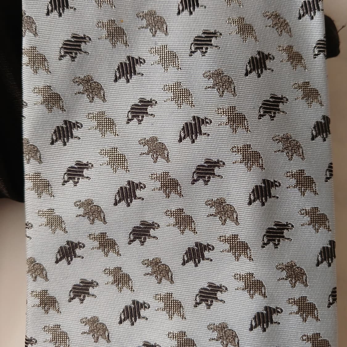 헌팅월드 실크 스카이블루 코끼리 넥타이 9.5cm A등급 A19181
 상품이미지6