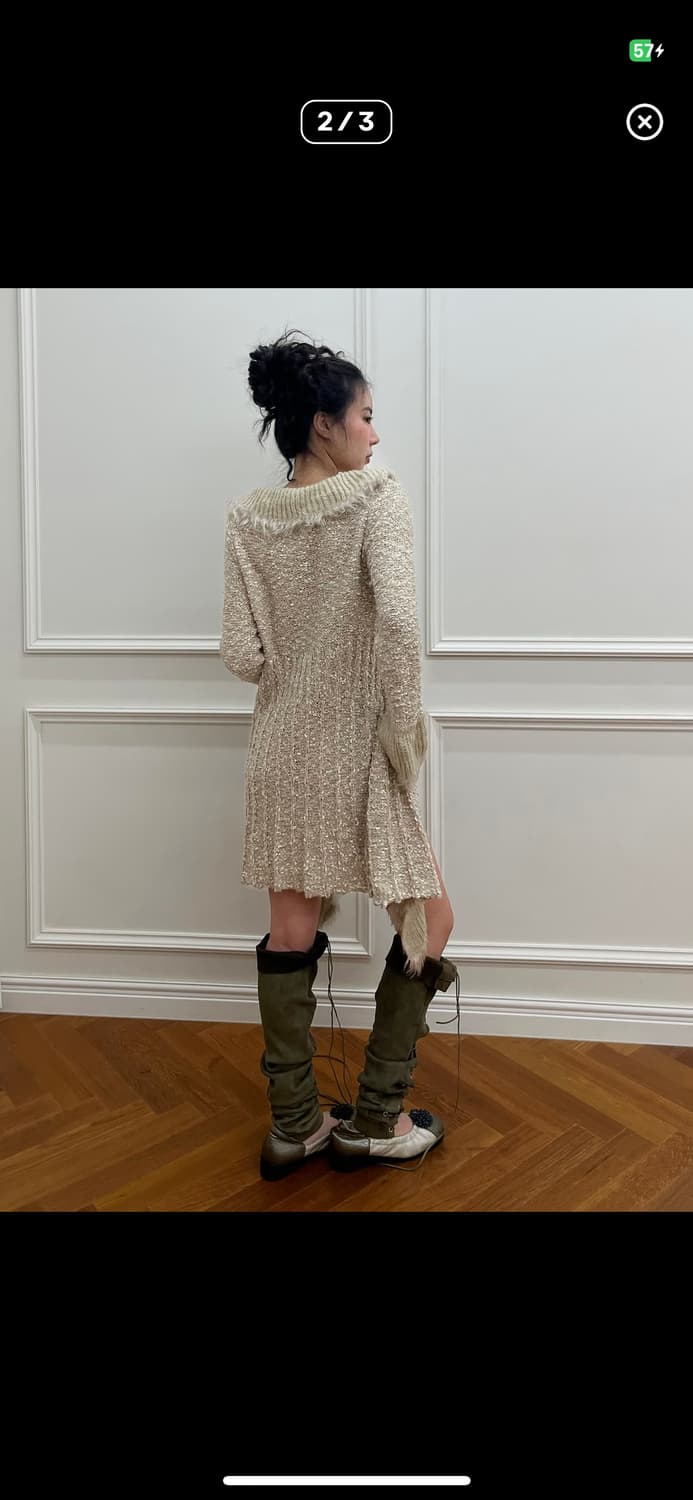 GLITTER RUFFLE CARDIGAN (vintage) 상품이미지2