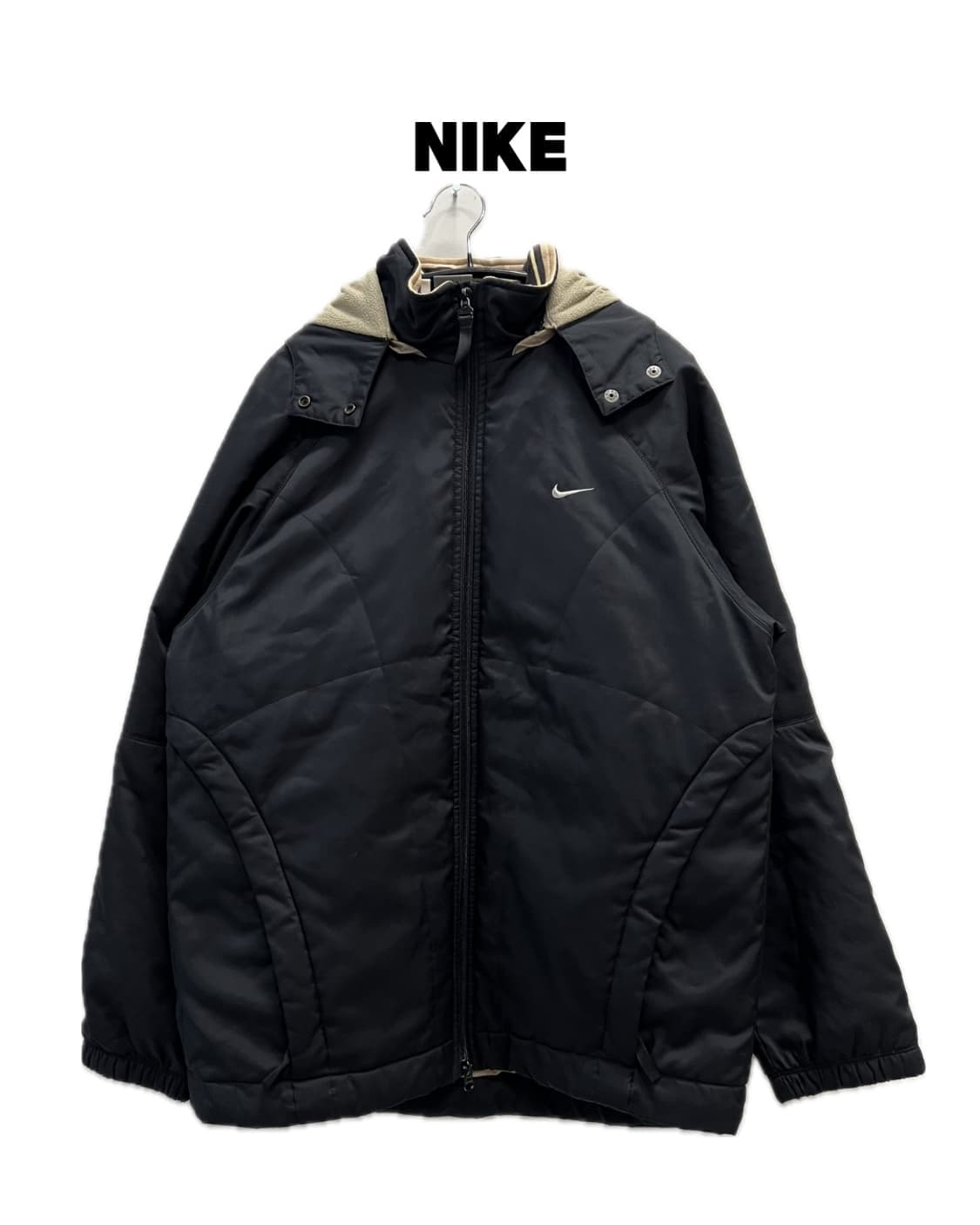 (L) 나이키 우먼스 00s 올드스쿨 스우시 우븐 바람막이 자켓 블랙 상품이미지1