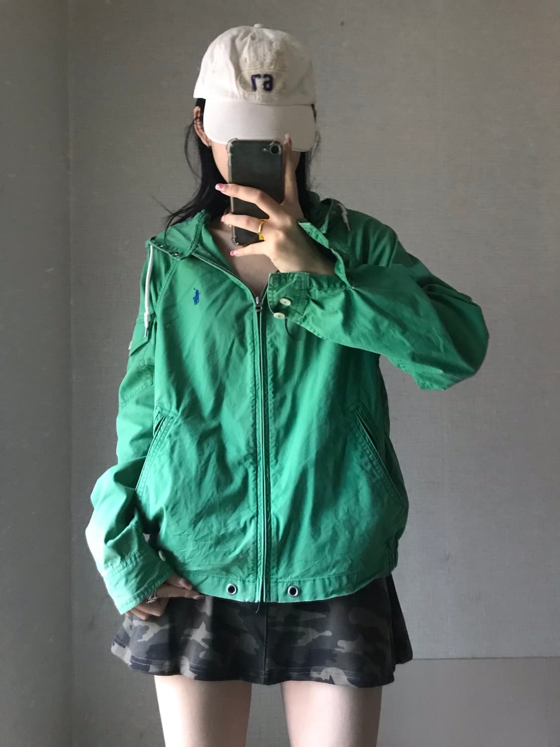 폴로 그린 코튼 후드집업 상품이미지2
