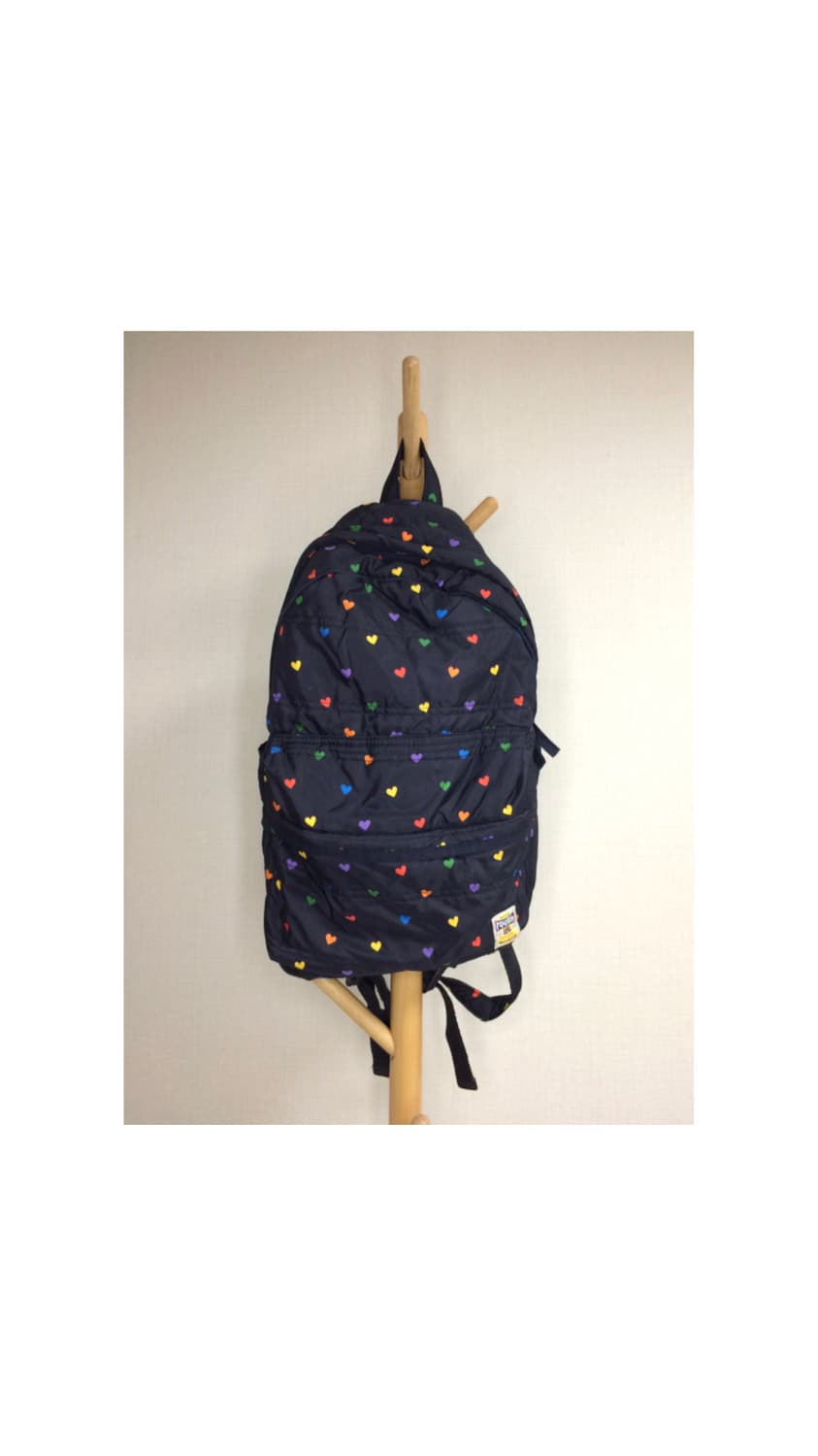 빈티지 컬러풀 하트 무늬 패디드 백팩 상품이미지1