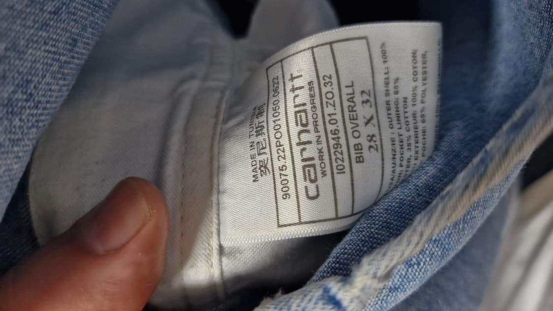 칼하트 데님 오버롤 청멜빵바지 28x32 상품이미지7