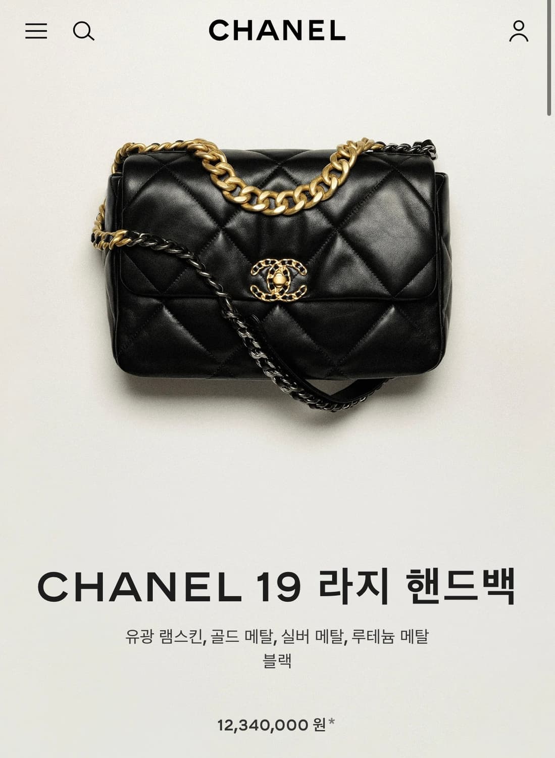 샤넬19백 라지 블랙 31번대 상품이미지5