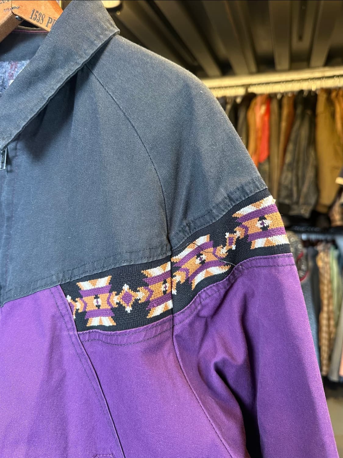 American vintage 90s 웨스턴 아즈텍 컨버스 울 봄버 상품이미지4