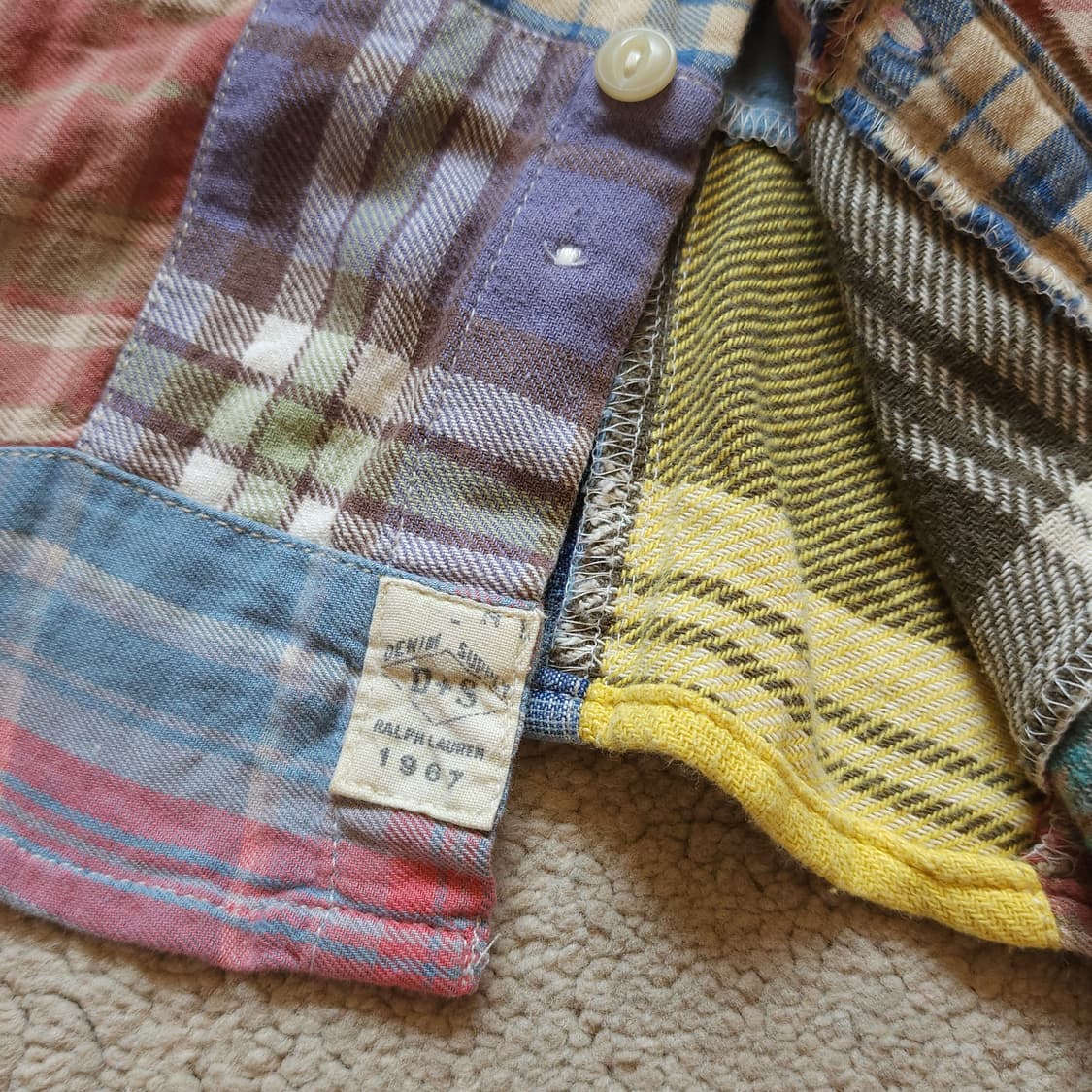 폴로 데님앤서플라이 패치워크 투포켓 체크셔츠 M 상품이미지7