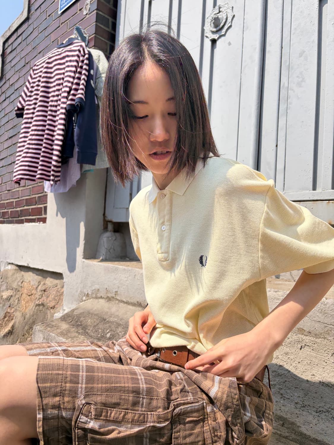 Fred Perry 크림 옐로우 피케 폴로 티셔츠  상품이미지3