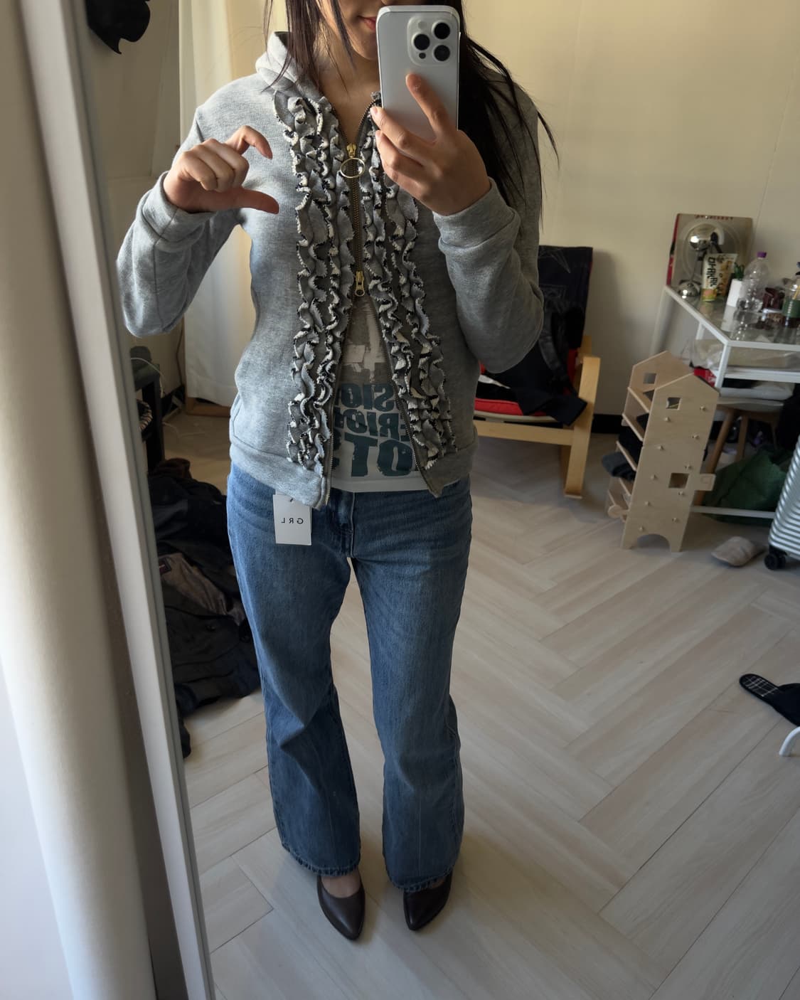 [HERENCIA] ruffle zip up hoodie 상품이미지10