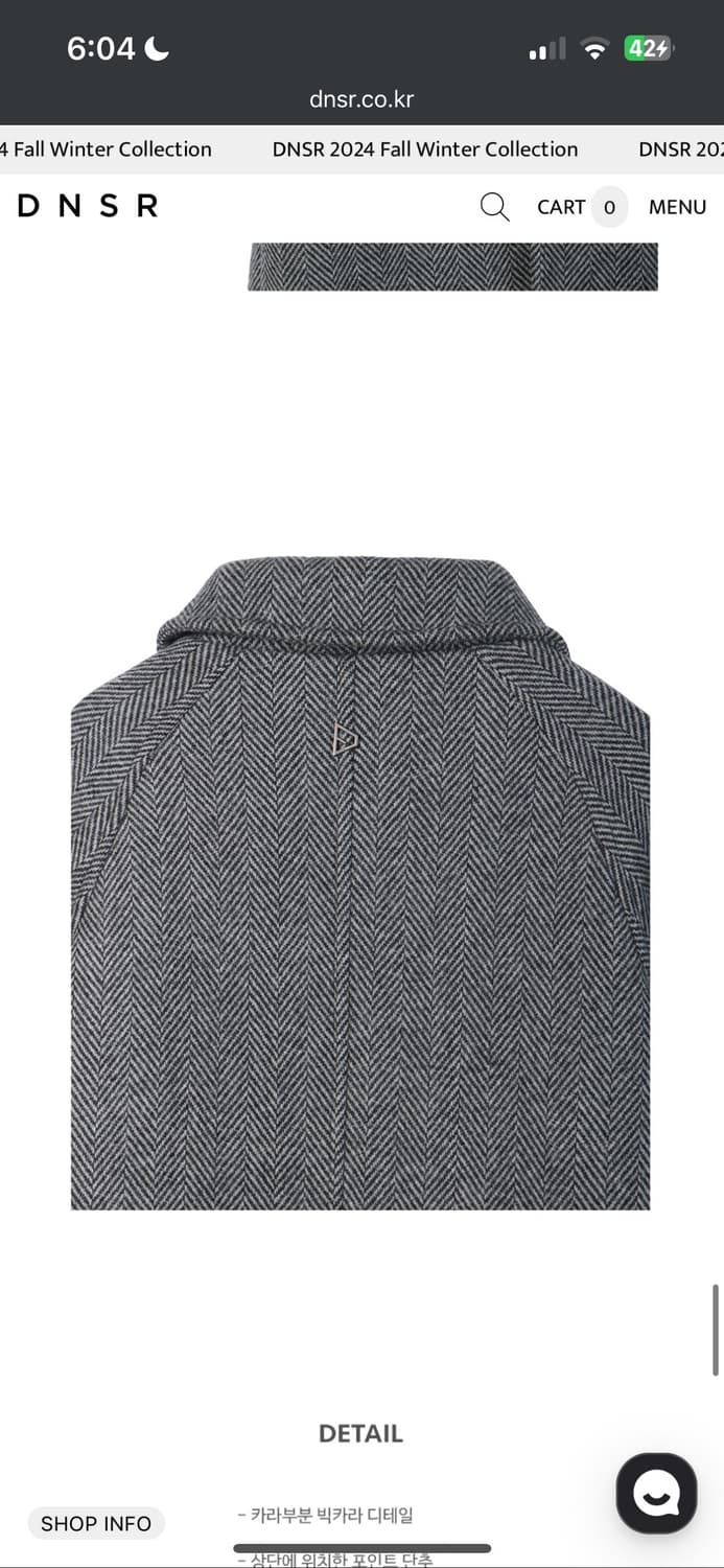 DNSR 빅카라 오버사이즈 발마칸 코트 M 상품이미지5