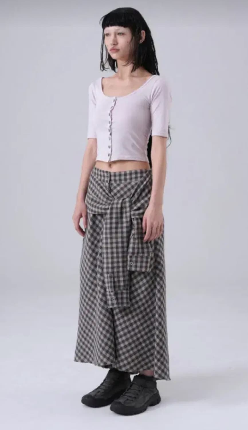 Tense dance 탠스댄스 체크 셔츠 스커트 상품이미지1
