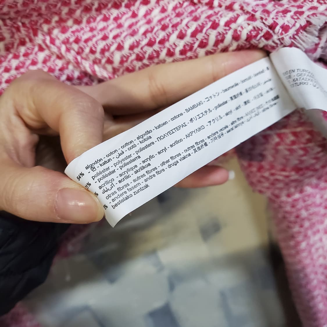 자라 핑크 트위드 크롭 자켓  상품이미지6