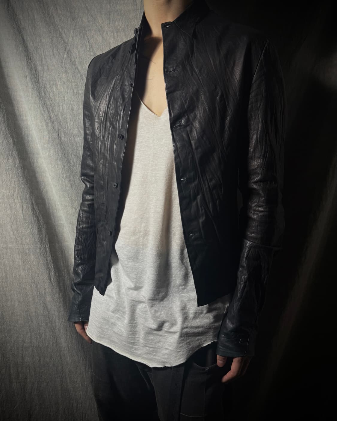 m.a+ Lamb Leather Wrinkle Shirt Jacket 상품이미지2