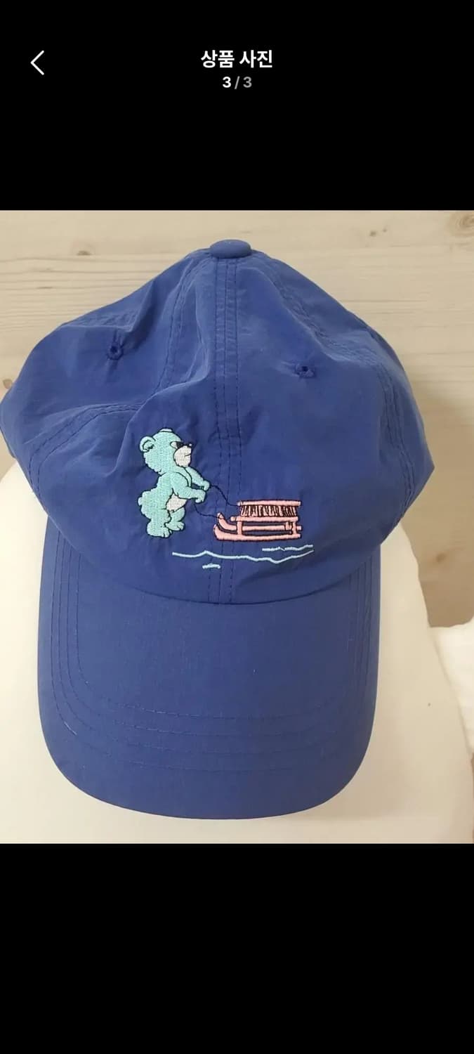 bear logo cap in blue 상품이미지3