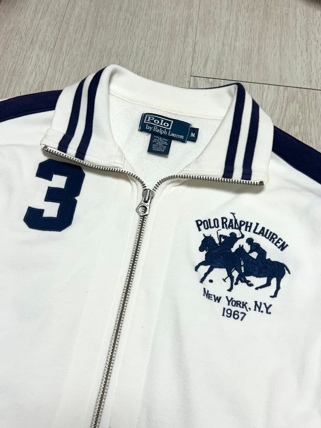 폴로 랄프로렌 화이트네이비 집업 면져지 상품이미지2