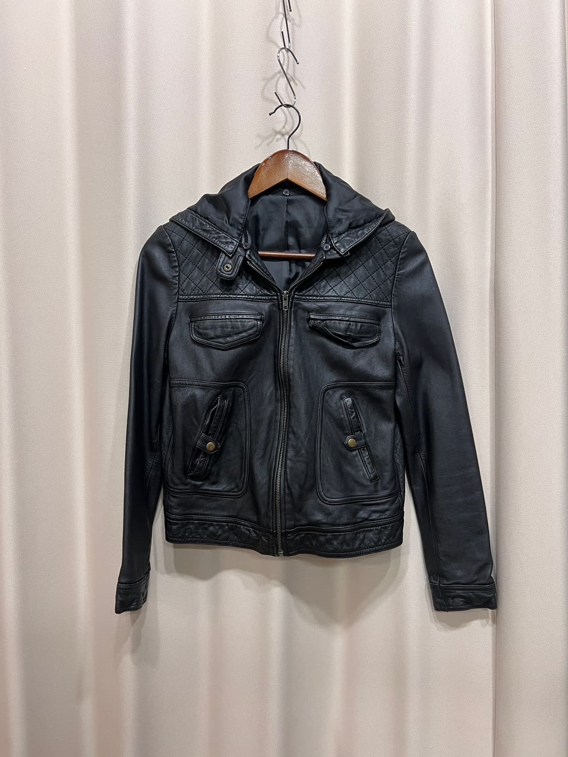 빈티지 여성 양가죽 차이나카라 라이더 자켓 상품이미지2