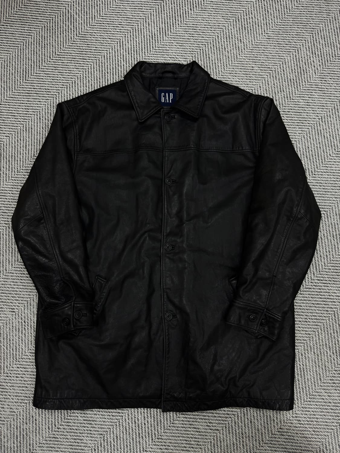 올드 갭 레더 카 코트 블랙 XL 상품이미지1