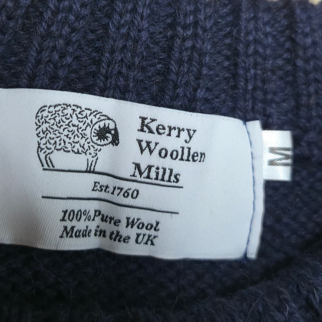 M)Kerry Woollen Mills 네이비 퓨어 울 니트 상품이미지2