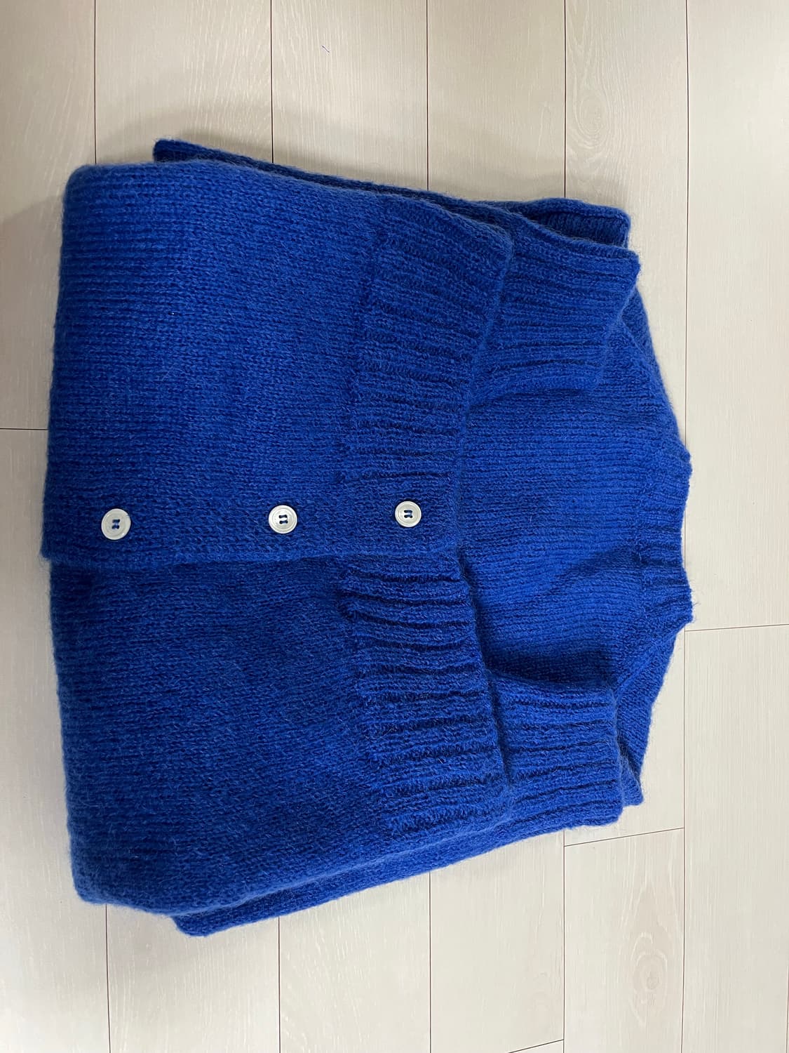 [Dunst]유니섹스 키드-모헤어 크루넥 니트 가디건_블루(M size) 상품이미지8