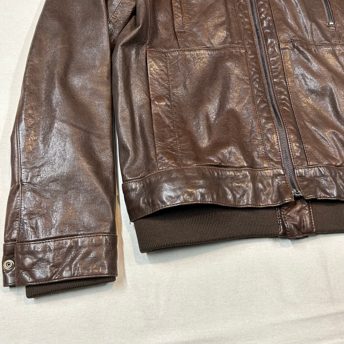 M) T.I FOR MEN 램스킨 레더 양가죽 자켓 브라운 상품이미지6